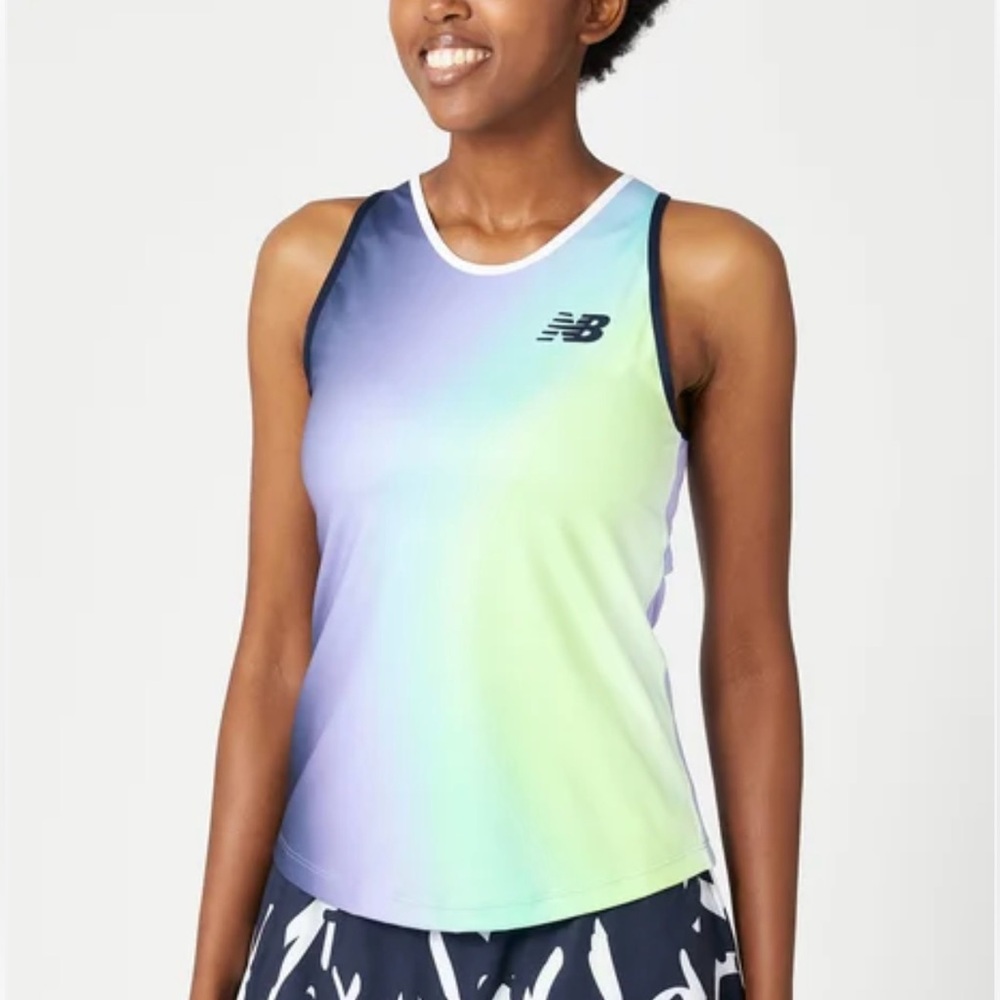 New Balance Printed Tournament Tank Active Tennis Golf Multicolor Gradient Ombre